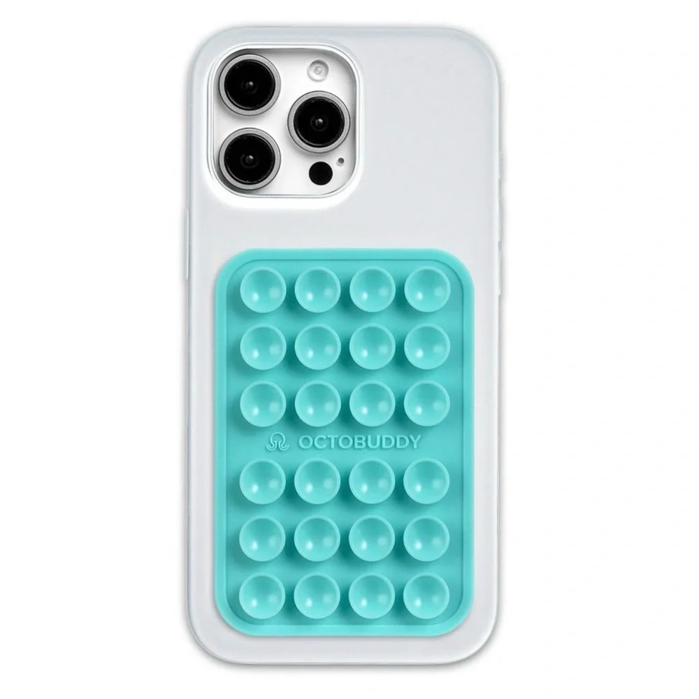 Octobuddy Silicone Suction Cup Phone Mount Turquoise Magnet New in Box